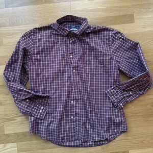 Izod Burgundy Checkered Men's Shirt